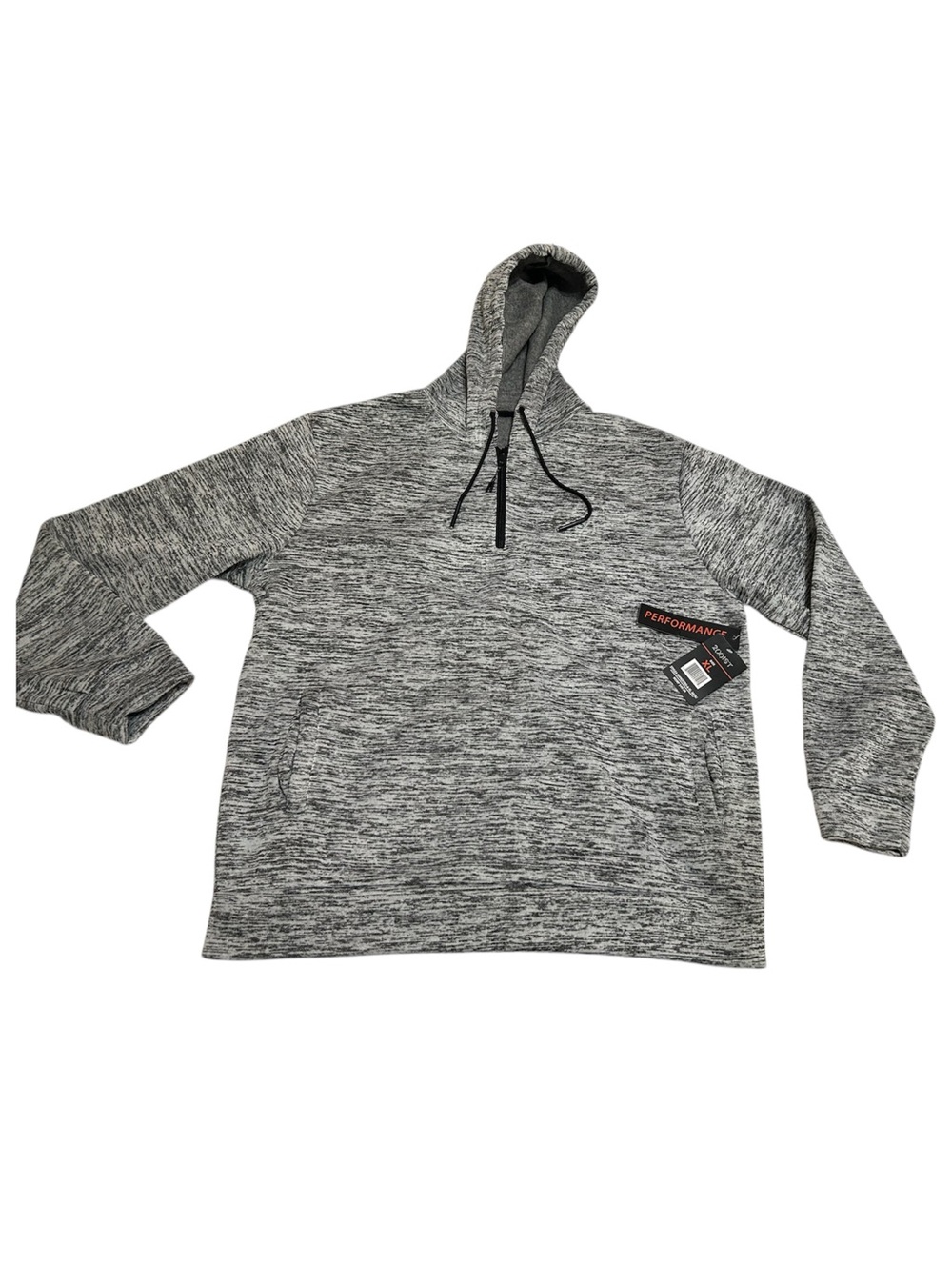 Heather Gray Performance Hoodie with Drawstring
